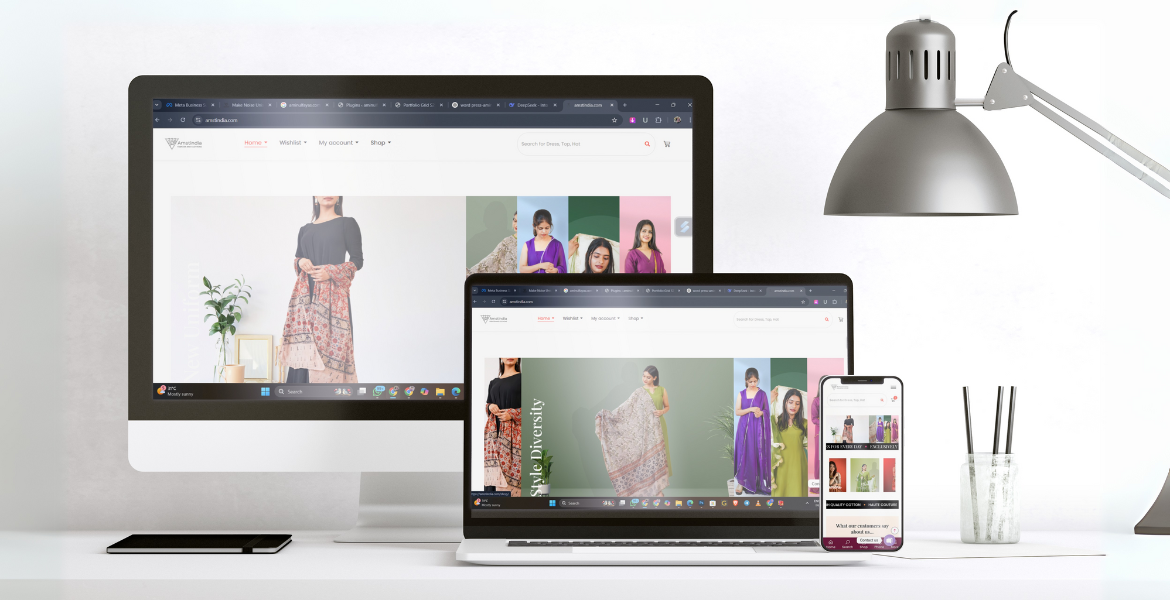 MST India website design preview showcasing a responsive layout on different devices.